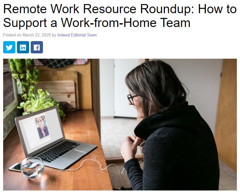 Indeed How to Support a Work from Home Team RecruitingDaily